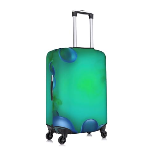 Teal Blue print Trolley case protective cover, Fashion Suitcase Protector Fits, hidden zipper2