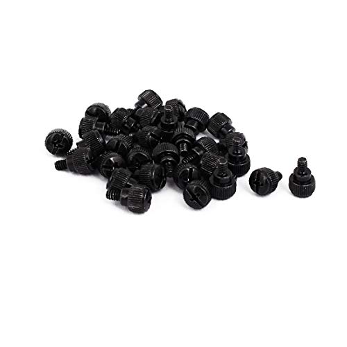 X-DREE M3.5x5mm Buitendraad Metaal Computer Desktop PC Case Duimschroeven Zwart 30st(M3.5x5mm rosca macho, computadora…