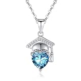 Preschool Kindergarten Graduation Necklace for Girls Graduation Gifts for Her 2023 Birthstone Pendan