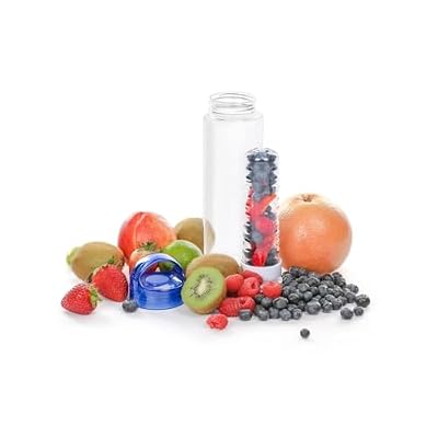 Overstock 24 oz Sport Fruit Infusion Water Bottle BPA Free - Red Color