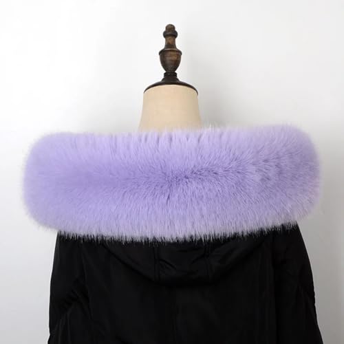 Queenbox 5.9x29.5in Detachable Faux Fur Collar, Hood Trim Replacement Scarf Wrap for Coat Sweater Jacket, Purple4