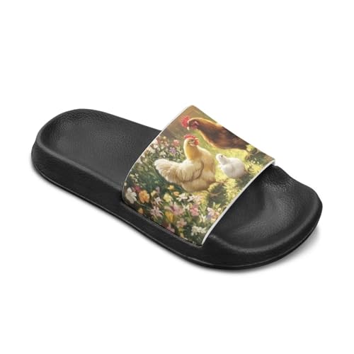 Image of Boy & Girls Slide Sandals Kids Shower Shoes Non Slip Summer Slippers Beach Sandals