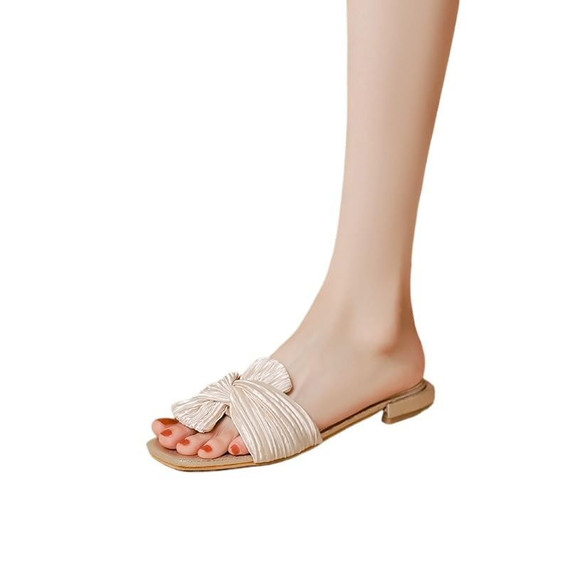 Sandals for Women Wearing Soft Soles Low Heels and Half Slippers for Beach Sandals(36)3