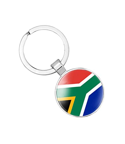 Vmcoatdu South Africa National Flag Key Chain Keyring Gift Men Women Keychain Stainless Steel And Inlaid Glass Materials #TOP1