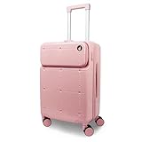 World Traveler Dejuno Avery - Maleta de Mano Inteligente de 20 Pulgadas con Puertos USB y USB-C, Pink, Carry-On 20-Inch, Dejuno Avery - Maleta de Mano Inteligente de 20 Pulgadas con Puertos USB y USB