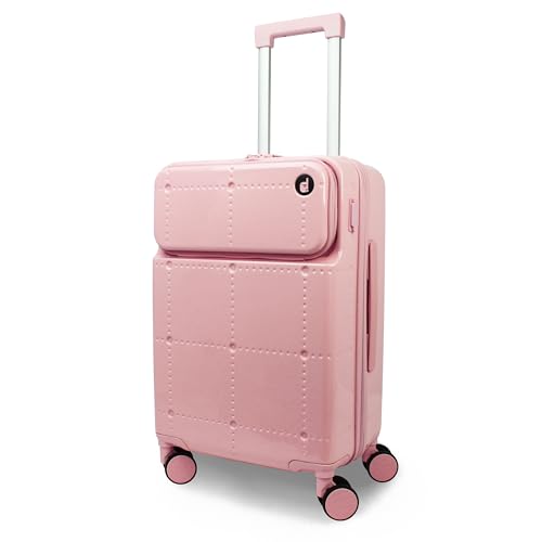 World Traveler Dejuno Smart 20-Inch Carry-On Luggage with USB Ports - Pink