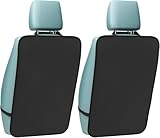 iBune 2 Pack Auto Seat Back Kick Protectors, Large Kick Mats for Car, Waterproof Automotive Car Back Seat Cover Protect from Dirt, Mud, Stains, Scratches, Fit Most Cars, Oxford Fabric Black