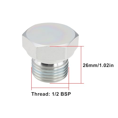 Image of 4Pcs 1 /2 inch BSP Male Plug Ends Hydraulic Blanking Fittings for Hydraulic Ports