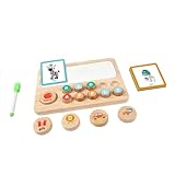【Ensemble complet】 : Comprend 1 tableau cognitif, 36 blocs de bois et des cartes d'activités pour soutenir diverses activités d'apprentissage