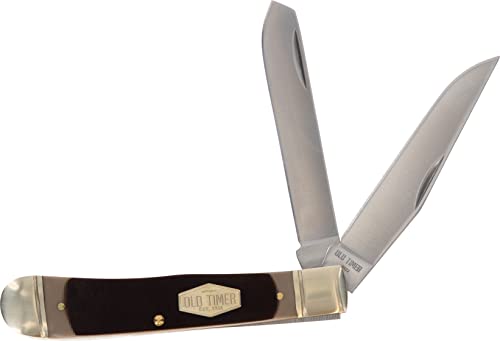Image of Old Timer 296OT Trapper 2-Blade Folding Pocket Knife with Saw Cut Handle