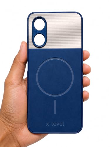 Image of Bintage 2in1 Hard Slim Back Case | Soft Border Camera Protect | Dual PU Leather Finish Back Cover Compatible for Oppo A17 4G - Royal Blue