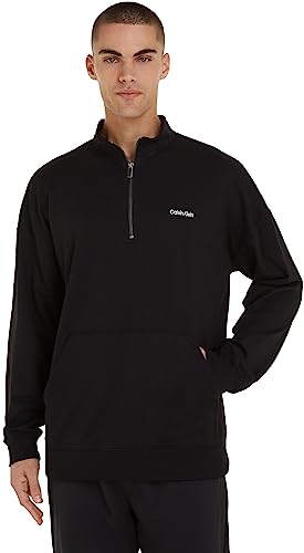 Calvin KleinMen'sHeavyweight SweatshirtsL/S Quarter Zip 000Nm2299EBlack...