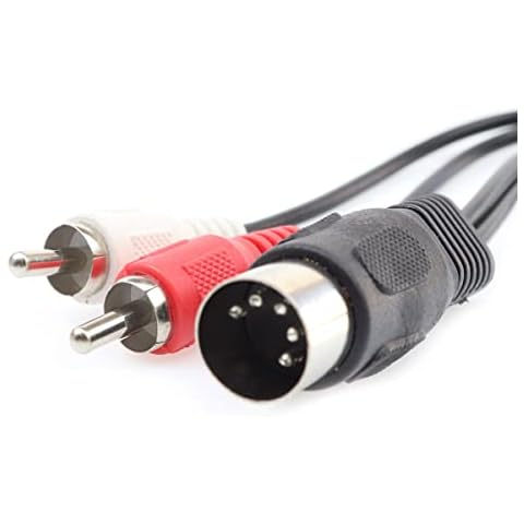 Cable Midi DIN 5 Pines a 2 RCA macho 1,5m S/CONN thumbnail