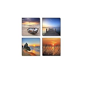 Visario canvasfoto’s 6608 afbeelding op canvas natuur, 4 x 30 x 30 cm, 4 delen