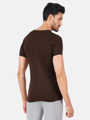 Image of RAMRAJ COTTON Men White Round Neck Half Sleeve Cotton Undershirt /Vest /Banian|Moisture Wick Vest|Soft Fabric