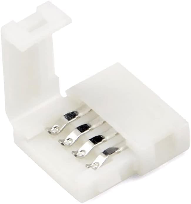 SHAOYAYAZHANG Pack of 10 4-Pin LED Connectors for LED Strip Lights 10 mm Wide Gapless LED Tape Light Clips Solderless Adapter Extension (4pin-10 mm) - Image 2