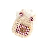 lamphle Two-Leg Design Pet Sweater Warm Jacket Cozy Winter Clothes Snap Two-Legged Bear Pattern Small Light Yellow XS