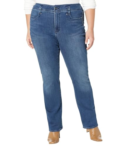 NYDJ Plus Size High-Rise Marilyn Straight Hollywood Waistband in Rendezvous Rendezvous 28W 32