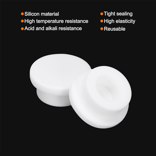 Image of MECCANIXITY High Temp Silicone Plugs, T Shaped Rubber Stopper, Dia 24mm /0.94 Inch, White, Pack of 10