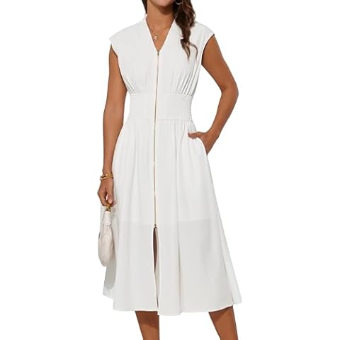 GRACE KARIN Women's V-Neck Midi Dress Cover