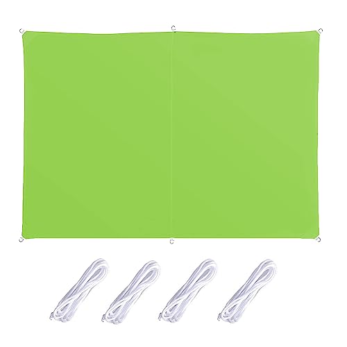 Voile d'ombrage rectangulaire 1,6x5m vert tendre imperméable - 2
