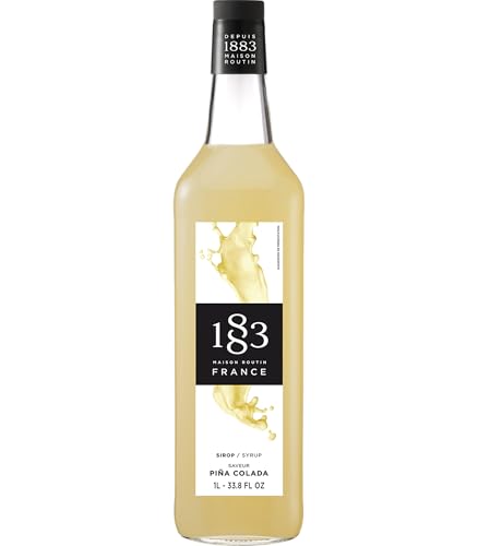 Image of 1883 Pina Colada Syrup for Drinks, Made in France, 1 Liter Glass Bottle