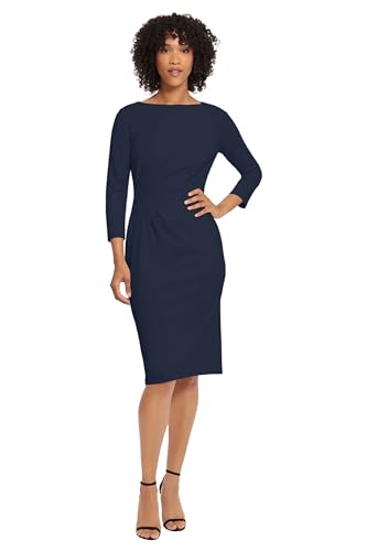 Image of Maggy London Womens Scuba Crepe Pleat Tuck Waist DressDress