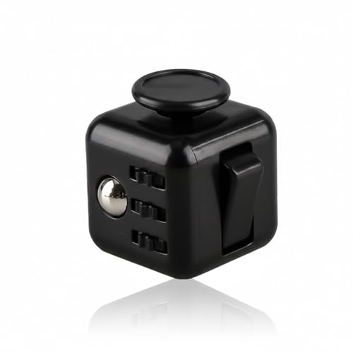 Gaomumu Fidget Cube Stress Relief Toy 6-Sided Cubes Pressure Reducer Multi-Functional Anti-Anxiety Sensory Desk Toy Suitable for Office Home(Black)