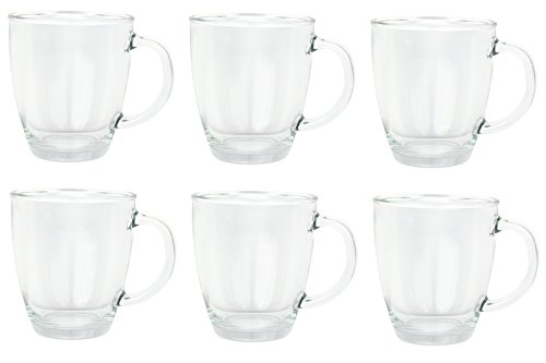 6er Set Teegläser Teetassen Glastassen Trinkgläser mit Henkel Cover
