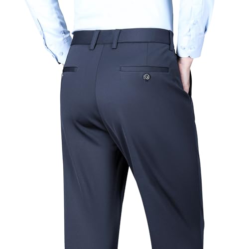 Mylldey Men's Regular Fit Dress Pants Casual Business Flat Front Mens Wrinkle Free Comfort Stretch Pants3