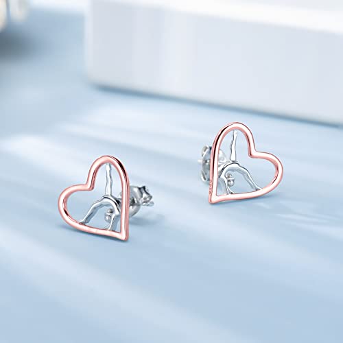 Gymnastics Gifts for Women Gymnast Stud Earrings 925 Sterling Silver Team USA Gymnastics Fashion Jewelry Sport Birthday Christmas Gifts3