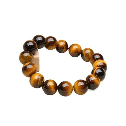 Bracelet en œil de tigre jaune unisexe | Perles rondes de 6 à 12mm