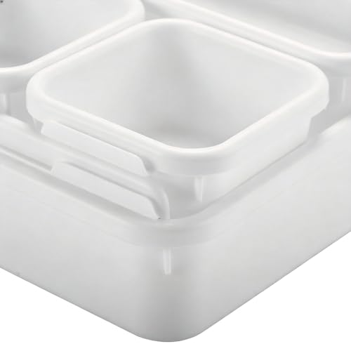 Drawer Organiser 8Pcs Interlocking Plastic Storage Trays, 3 Sizes Drawer Dividers Tidy Trays, White For Kitchen Office Desk Makeup Bathroom Jewellery Stationery - Image 4
