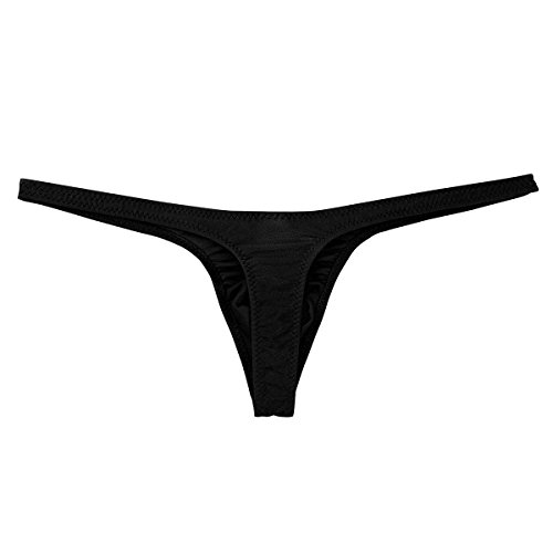ACSUSS Mens Sexy Lingerie Micro Pouch G-String Thongs Bikini Briefs Underwear Black X-Large(Waist 26.0-42.5