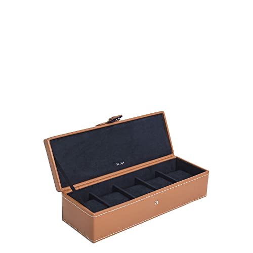 Le Tanneur, boîte à Montres, avec 5 Compartiments, en Cuir, Doublure en Velours, Homme et Femme, Fermeture Bouton Pression, Coussins Amovibles, idée Cadeau, Organisateur Montres, Coffret 5 Montres Cover