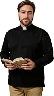 Church priest include : 1 T-Shirt + 1 FREE tab collar Ideal for religious services, ceremonies, and formal occasions Clerical Comfort: Men's T-Short Sleeves Tab Collar Clergy Minister Priest Outfit, designed for clerics seeking a perfect balance of c...