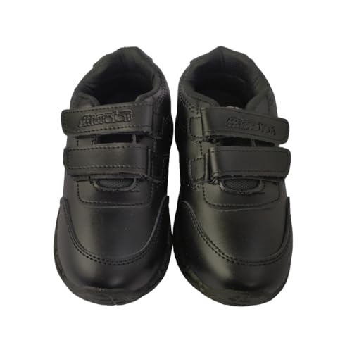 Image of Microlon Unisex School Uniform Shoes - Black and White