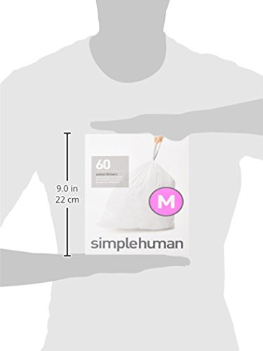 simplehuman Code D Custom Fit Drawstring Recycling Trash Bags, 20 Liter / 5.2 Gallon, 60 Count