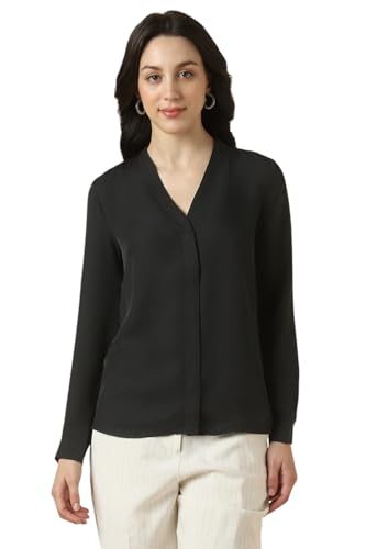 Image of Allen Solly Women's V-Neck Top | Full Sleeve | Regular Fit | Soft Comfortable Fabric | Everyday Casual Essential