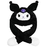 Plush Ear Moving Jumping Hat,Cute Fluffy Cap, Soft Warm HeadWear,Bunny Hat Christmas Holiday Party Gift for Boys Girls. (black)