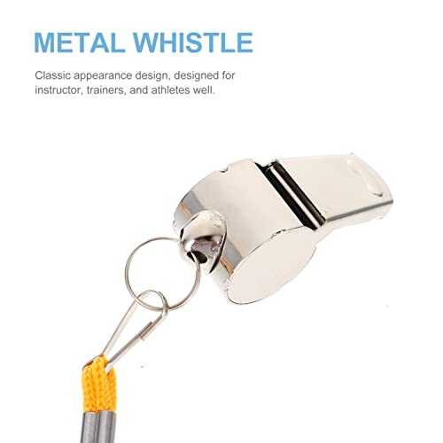 INOOMP Apito familiar 4 peças de apito de árbitro de metal com estojo de cordão para esportes escola