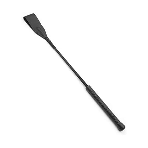 Fuwok Leather Riding Crop and Riding Whip with Mesh Handle Cover