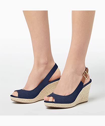 Image of Juliet Holy Womens Wedge Sandals Peep Toe Espadrilles Platform Ankle Strap Slingback Comfort Summer Dressy Shoes