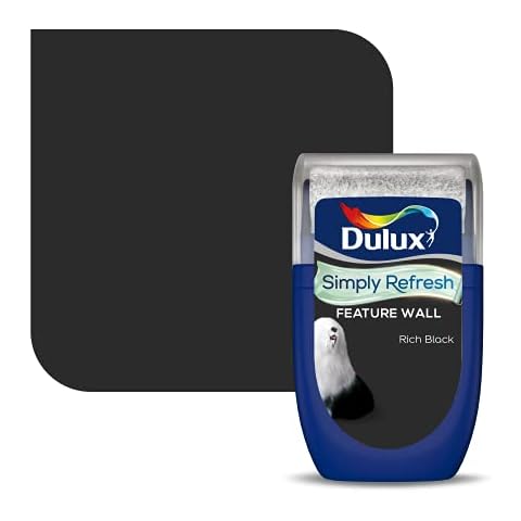 Dulux Simply Refresh Feature Wall Matt Emulsion Paint - Rich Black - 30ML, Tester, 5569131 Cover