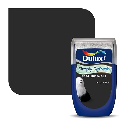 Dulux Simply Refresh Feature Wall Matt Emulsion Paint - Rich Black - 30ML, Tester, 5569131