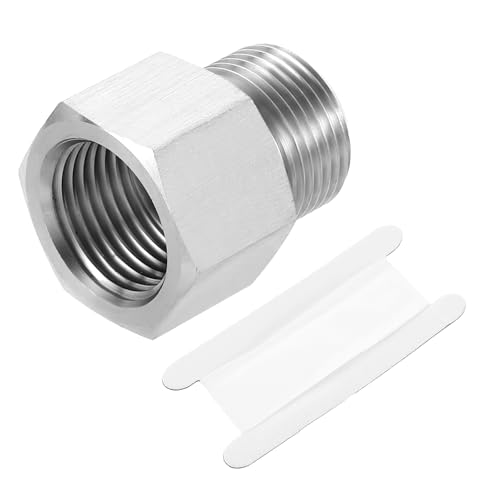 sourcing map Pipe Fitting Reducing Adapter, M22 Male x G1/2 Female 304 Stainless Steel Reducer Connector for Water Oil Air Pressure Gauge, Silver