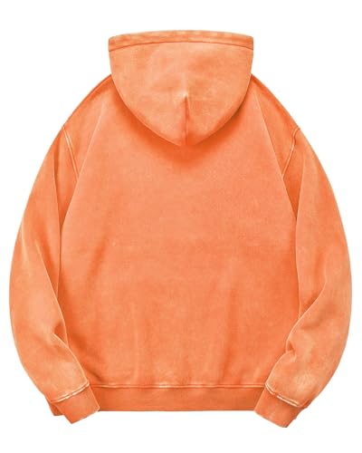 YND Mens Oversized Acid Wash Hoodie, Heavyweight Vintage Pullover for Winter, Fleece Cotton Sweatshirt, Unisex Streetwear2