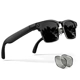 AI Smart Glasse for Men Women —8 MP Camera, Open-Ear Speakers for Audio, Video Recording and Bluetooth, Real-Time Translation-Sunglasses (Extra Photochromic Lenses), Voice Control Smart Wearable