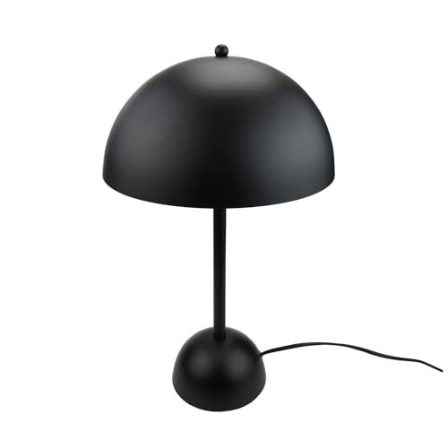 Alpinaluz Lámpara de Mesa Vintage de Aluminio Negro, Diseño Moderno y Elegante, Luz Indirecta, Pantalla Parabólica, Portalámparas LED E27 para Salón Mesita de noche Escritorio