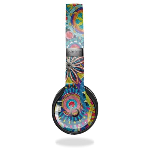 Image of Carbon Fiber Skin Compatible with Beats Solo 4 - Flower Wheels - Premium 3M Vinyl Protective Wrap Decal Cover - Easy to Apply | Crafted in The USA by MightySkins
